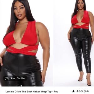 NEW Let Me Drive The Boat Halter Wrap Top: Red